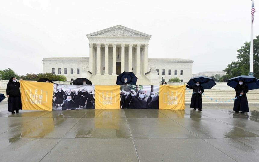 Little Sisters of the Poor outside Supreme Court