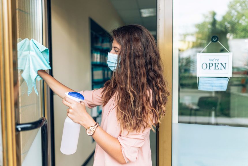 Woman cleaning