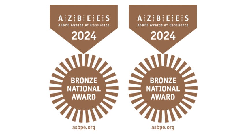 two Bronze National Awards, 2024 Azbees, American Society of Business Publication Editors