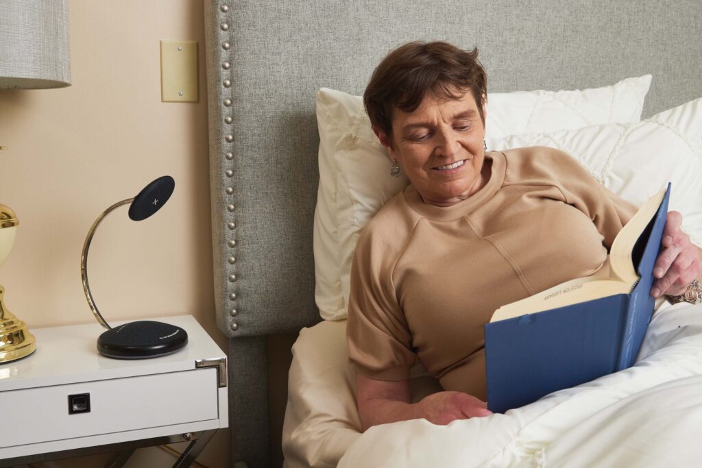 woman reading in bed